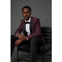 Burton Men's Burgundy Peak Collar Tailored Fit Tuxedo Jacket | Size: 38R