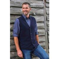 WoolOvers Men's Mens 100% Lambswool Waistcoat in Dark Navy | Size: Large
