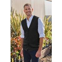 WoolOvers Men's Mens 100% Lambswool Waistcoat in Black | Size: Small
