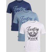 Firetrap Men's 3 Pack Regular Fit Cotton Crew T-Shirts | Size: Large