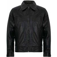 Infinity Leather Men's Classic 70s Leather Harrington Jacket in Black | Size: 2XL