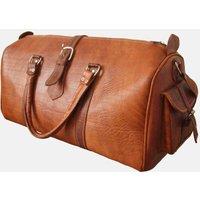 Berber Leather Men's 'The Rabat' Leather Overnight Bag in Tan