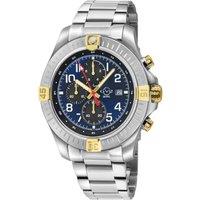 GV2 Men's 2Tone Bezel ring, 3 Black sub dial, 316L Stainless Steel in Silver
