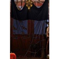 Living and Home Halloween Voice-Controlled Glowing Sound Horror Ghost Decoration Skull Hanging Ghost in Black