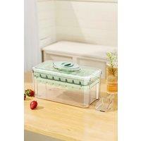 Living and Home 64-Grid 2-layer Press Type Easy Release Silicone Ice Cube Mold Box Freezer Storage Container in Green