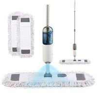 Living and Home 360 Rotating Spray Mop with 2 Replaceable Head Dry Wet Cleaning Tools Set in White