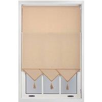 Furnished Triangle Peak Window Roller Blind With Metal Fittings in Beige | Size: 100 cm width x 165 cm drop