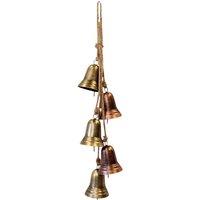 Four Candle Gold & Copper Metal 5 Bell Hanging Garland