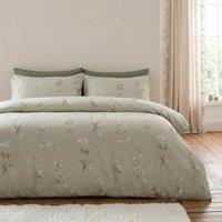 OHS Botanics Embossed Waffle Duvet Cover Set with Pillowcase in Stone | Size: Super King