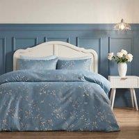 OHS Botanics Embossed Waffle Duvet Cover Set with Pillowcase in Blue | Size: King