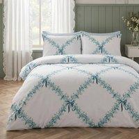 OHS Botanics Embossed Waffle Duvet Cover Set with Pillowcase in Ivory | Size: King