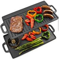 Andrew James Reversable Grill Pan with Silicone Brush in Black
