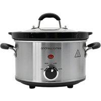 Andrew James 1.5L Premium Slow Cooker in Silver