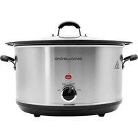 Andrew James 6.5L Premium Slow Cooker in Silver