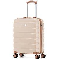 Flight Knight Lightweight Travel Suitcase 55x40x23cm|Hard Shell Carry On Luggage in Beige | Size: Cabin