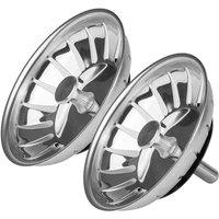 Andrew James 83mm Sink Strainer Twin Pack in Silver