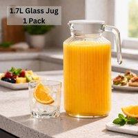 volila 1.7L Glass Fridge Juice Jug with Lid in Clear | Size: 2 Pack