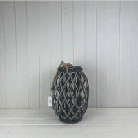 KDMD Grey Timeless Cosy Wicker Lantern
