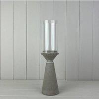 KDMD Grey Rustic Concrete Candle Holder with Glass Shade