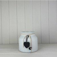 KDMD Frosted glass jar with heart deco in White