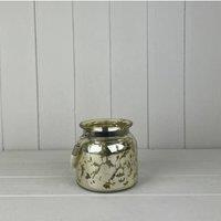 KDMD Mercury glass pot with Rope handle in Silver