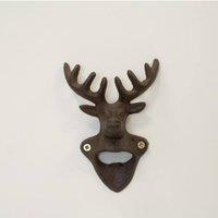 KDMD Cast Iron Traditional Style Bar Bottle opener with Stag decoration in Brown