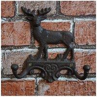 KDMD Cast Iron Stag Coat Hooks in Black
