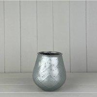 KDMD Small Frosted Silver Glass Tealight Holder - 11mm