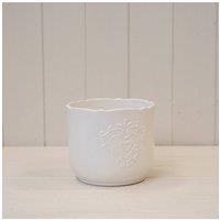 KDMD Large White Ceramic Pot Heart Design