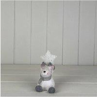 KDMD Small Reindeer Holding A Light Up Star in Grey