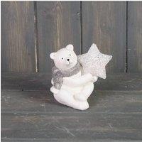KDMD White Ceramic Bear Deco with Light - Large