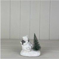 KDMD White Ceramic Bear Deco with Light