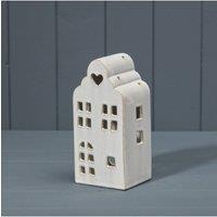 KDMD White Elegant Ceramic House Tealight Holder