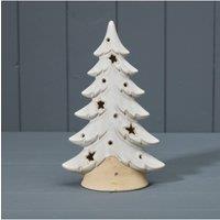 KDMD Ceramic Tree Tealight Holder in White