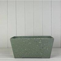 KDMD Earthy Sage Bamboo Terrazzo Windowsill Planter in Pale Green