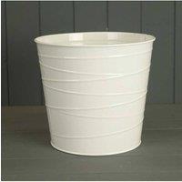 KDMD White Zinc Pot (with drainage Holes)