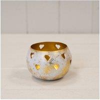 KDMD Gold Antique Votive with Heart Design