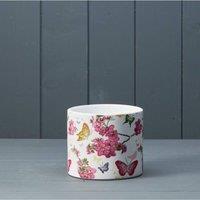 KDMD White & Pink Floral Butterfly Pot