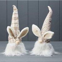 KDMD Mixed Tartan & Floral Gonks in Cream