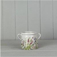 KDMD White & Multicolour Delicate Meadow Design Pot