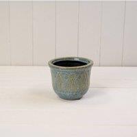 KDMD Ceramic Rustic Blue Indoor Plant Pot 10cm