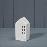 KDMD White Ceramic Tealight House with Heart Decal