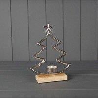 KDMD Silver Metal Tree Tealight Holder