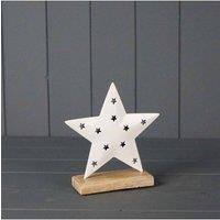 KDMD White Elegant Rustic Enamelled Star