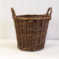KDMD Round Log Basket with Ears in Brown