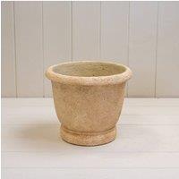KDMD Tan Textured Round Clay Cement Urn Pot