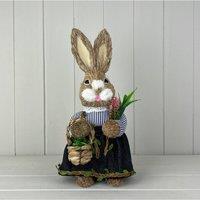 KDMD Rabbit Holding A Basket of Flowers in Beige