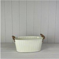 KDMD Cream Oval Tapered Trough with Rope Handles & Drainage Holes