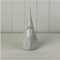 KDMD Light Grey Festive Glazed Ceramic Gonk Ornament with Textured Detail