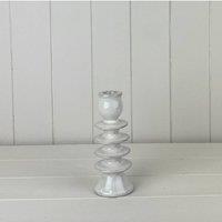 KDMD Grey Cosy Glazed Ceramic Candle Holder with Textured Detail - 16mm